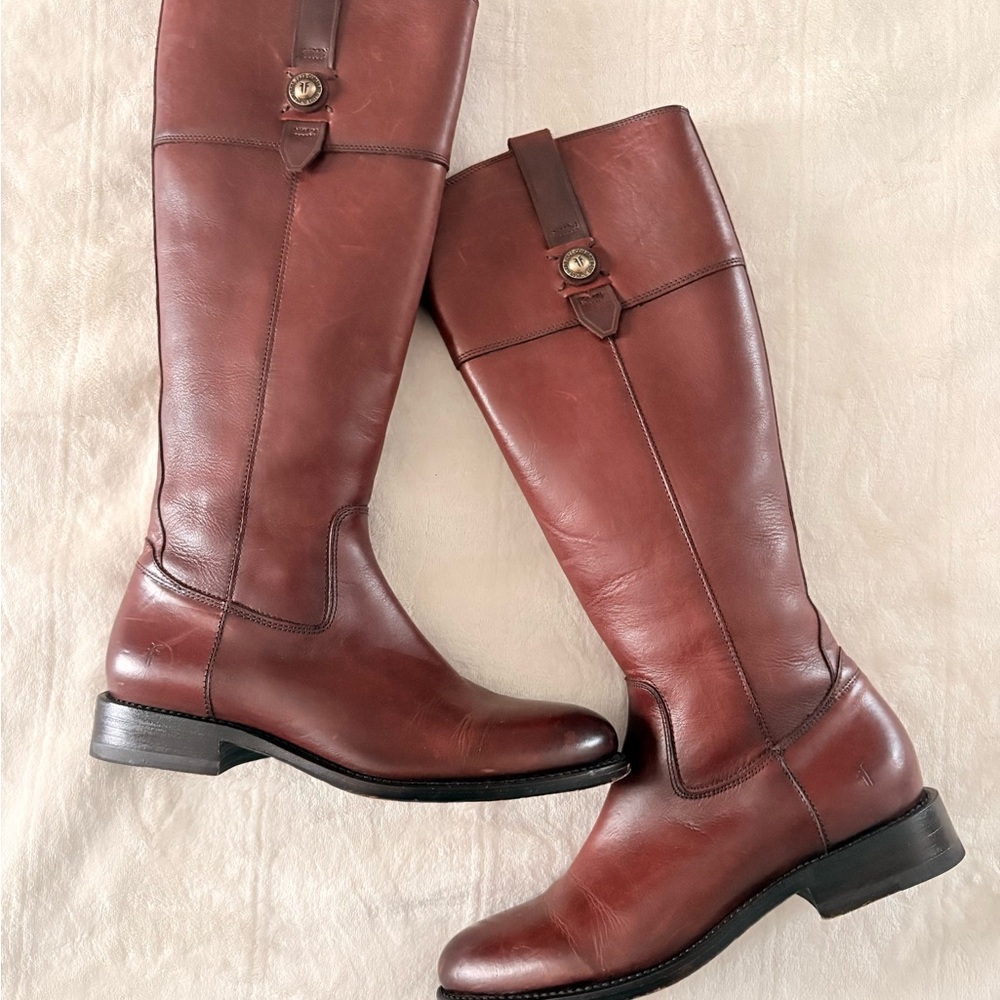 Frye Tall Riding Boots in Chestnut